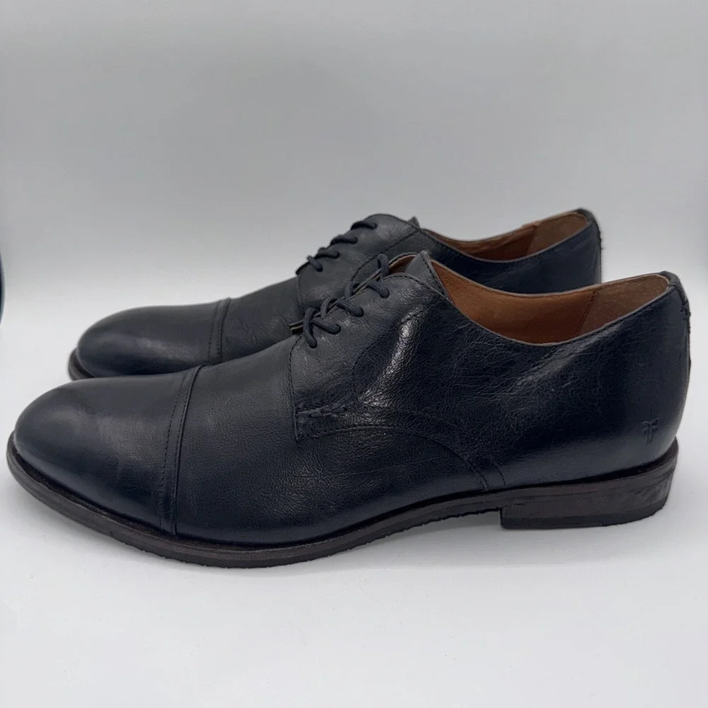 Frye Grant Oxfords Men's Size‎ 13 Black Leather Cap Toe